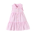 thumbnail image 1 of 7Y Little Girls Dress Little Girls Summer Sleeveless Dress 7Y Girls Plaid Dress Light Pink, 1 of 6