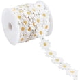 thumbnail image 1 of 7Yards Lace Daisy Flower Edging Trim Ribbon 1 inch Wide Polyester Flower Ribbon Appliques with Plastic Spool Sewing Embroidery Crafts for Wedding Dress Hair Band Clothes Decoration, 1 of 9