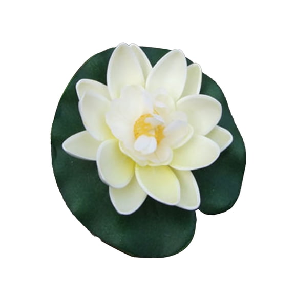 7cm Artificial Floating Lotus Flowers - 10PCS Eva Foam Lily Pads for Pond, Water Features, Wedding Decor | Fake Lotus for Aquariums, Vases, Outdoor Fountains, Party Decor(White)