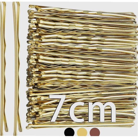 7cm Hair Grips - 50pcs Blonde Hair Pins, Bobby Pins Waved, Long Kirby Grips - Essential Hair Accessories for Women & Girls, Ideal for All Types of Hair