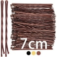 thumbnail image 1 of 7cm Hair Grips - 50pcs Brown Hair Pins, Long Bobby Pins, Waved Kirby Grips - Essential Hair Accessories for Women & Girls, Ideal for All Types of Hair, 1 of 5