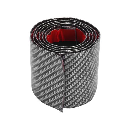 7cmx1 Meter Universal Door Sill Protector Edge Trunk Bumper Scratch Guard Strip for Vehicle Carbon Fiber Pattern Black