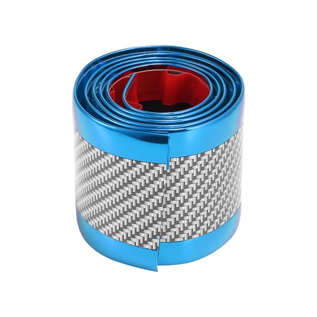 7cmx1 Meter Universal Door Sill Protector Edge Trunk Bumper Scratch Guard Strip for Vehicle Carbon Fiber Pattern Blue