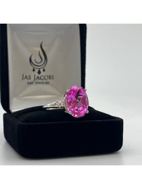 7ct Oval Cut Pink Sapphire Ring Custom Sizing September Birthstone Jewelry Gift