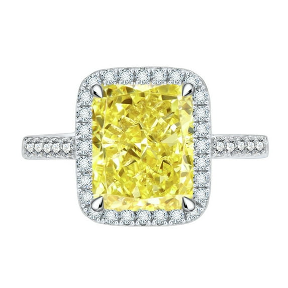 7ct Zircon Engagement Rings for Women Radiant Cut 8*10mm Zircon Women Wedding Rings S925 Sterling Silver Rings for Women Stylish Hypoallergenic Personalized Promise Rings