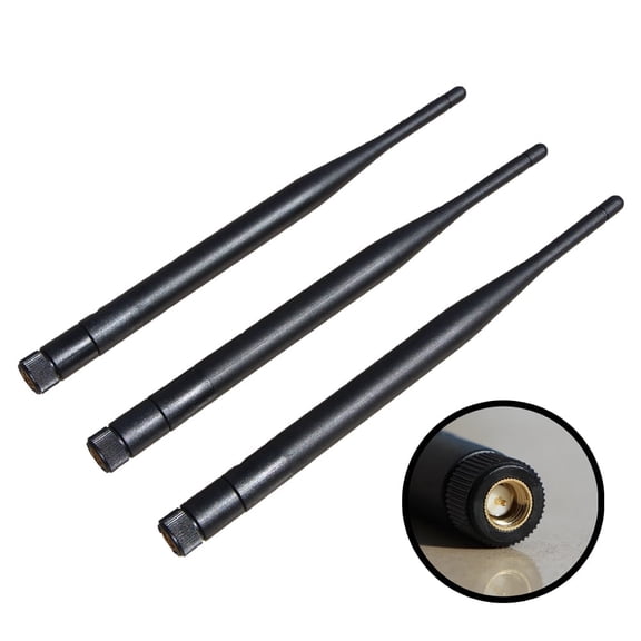 7dBi 2.4GHz High Gain SMA Antenna for WiFi Routers, Wireless Cameras & Network Devices – Universal Replacement Antenna, SMA Interface, 3 Pack