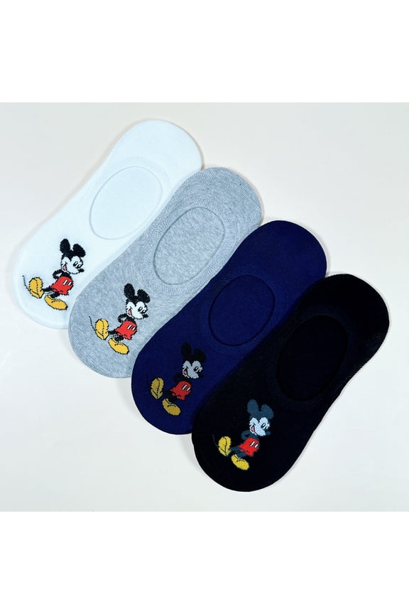 Cartoon Character Ankle Socks, 4Pair set Multicolor Set Collection