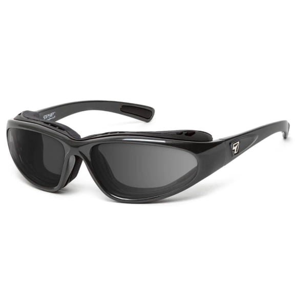 7eye Bora Wind-Blocking Padded Sunglasses for Outdoors, Polarized Gray Lenses, Charcoal