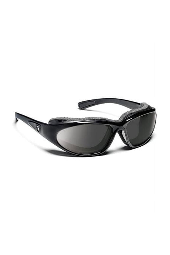 Bora Wind-Blocking Padded Sunglasses for Outdoors, UV400, Clear Lenses, Glossy Black