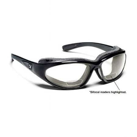 7eye 140540F Bora Sharp View Clear Plus 2.50 Reader Sunglasses- Glossy Black - Medium & Extra Large