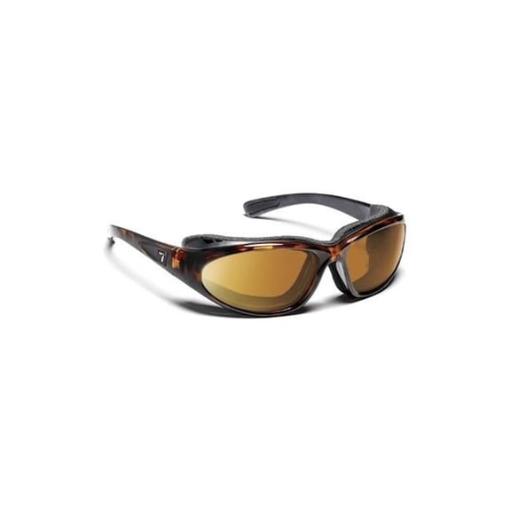 7eye Bora Wind-Blocking Padded Sunglasses for Outdoors, UV400, Clear Lenses, Dark Tortoise
