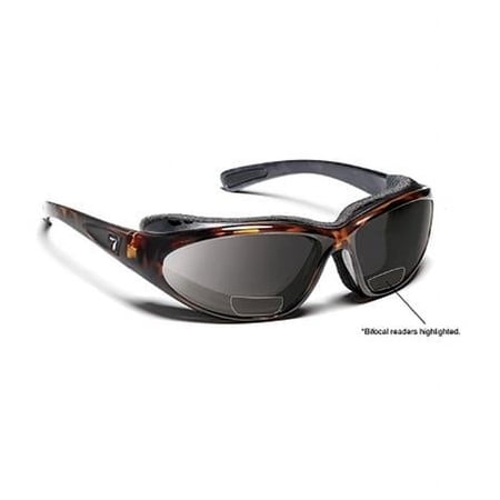 7eye 140641D Bora Sharp View Gray Plus 2.00 Reader Sunglasses- Dark Tortoise - Medium & Extra Large