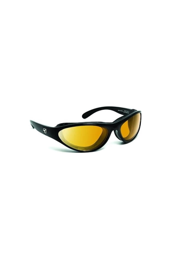 150543 Viento Sharp View Yellow Sunglasses- Glossy Black - Small & Large
