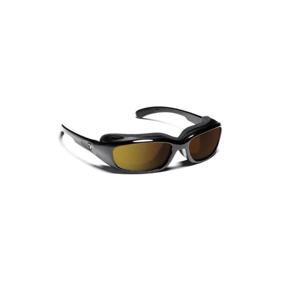 7eye Churada Wind-Blocking Padded Polarized Sunglasses for Outdoors, UV400, Polarized Copper Lenses, Matte Black, Small & Medium