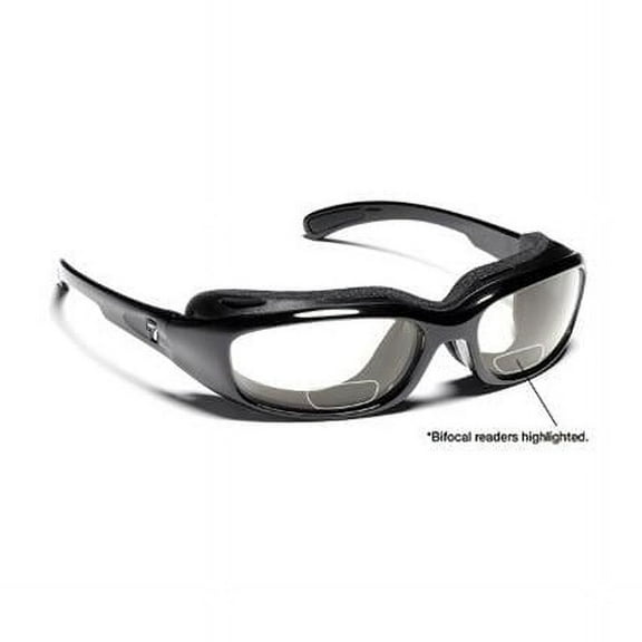 7eye 160540B Churada Sharp View Clear Plus 1.50 Reader Sunglasses- Glossy Black - Small & Medium