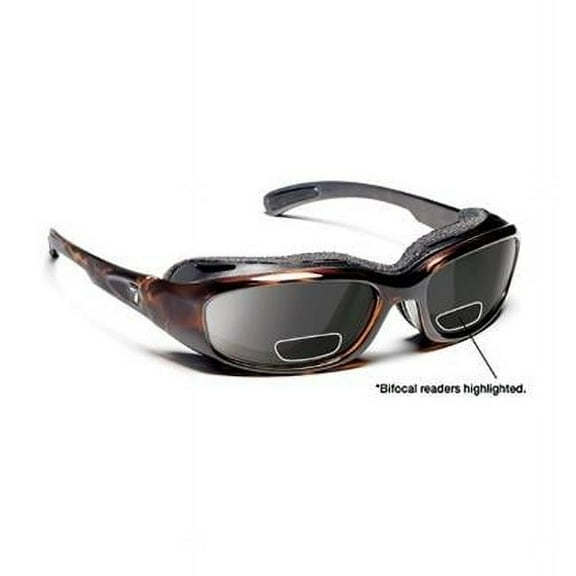 7eye 160641B Churada Sharp View Gray Plus 1.50 Reader Sunglasses- Dark Tortoise - Small & Medium