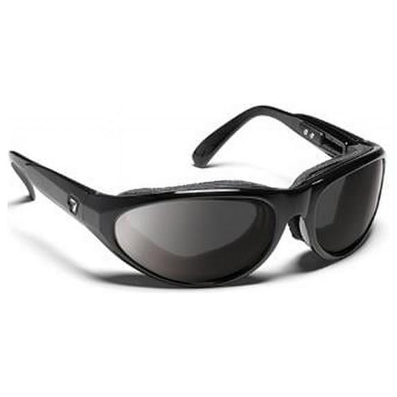 7eye 170553 Diablo Sharp View Polarized Gray Sunglasses- Glossy Black - Medium & Large