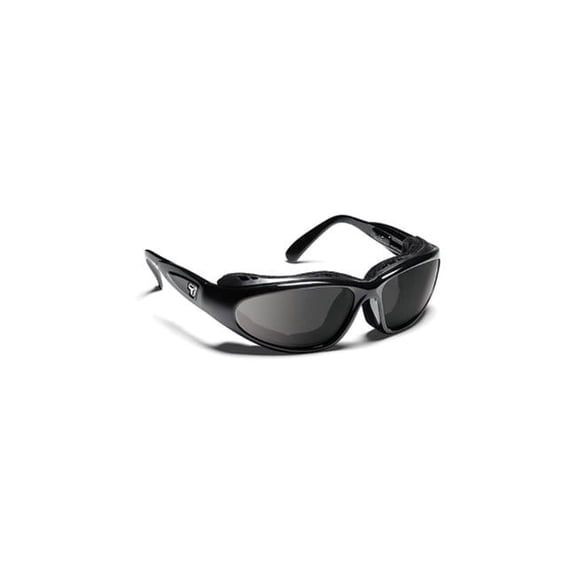 7eye 190553 Cape Sharp View Polarized Gray Sunglasses- Glossy Black - Small & Large