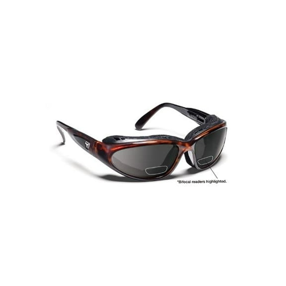 7eye 190641B Cape Sharp View Gray Plus 1.50 Reader Sunglasses- Dark Tortoise - Small & Large