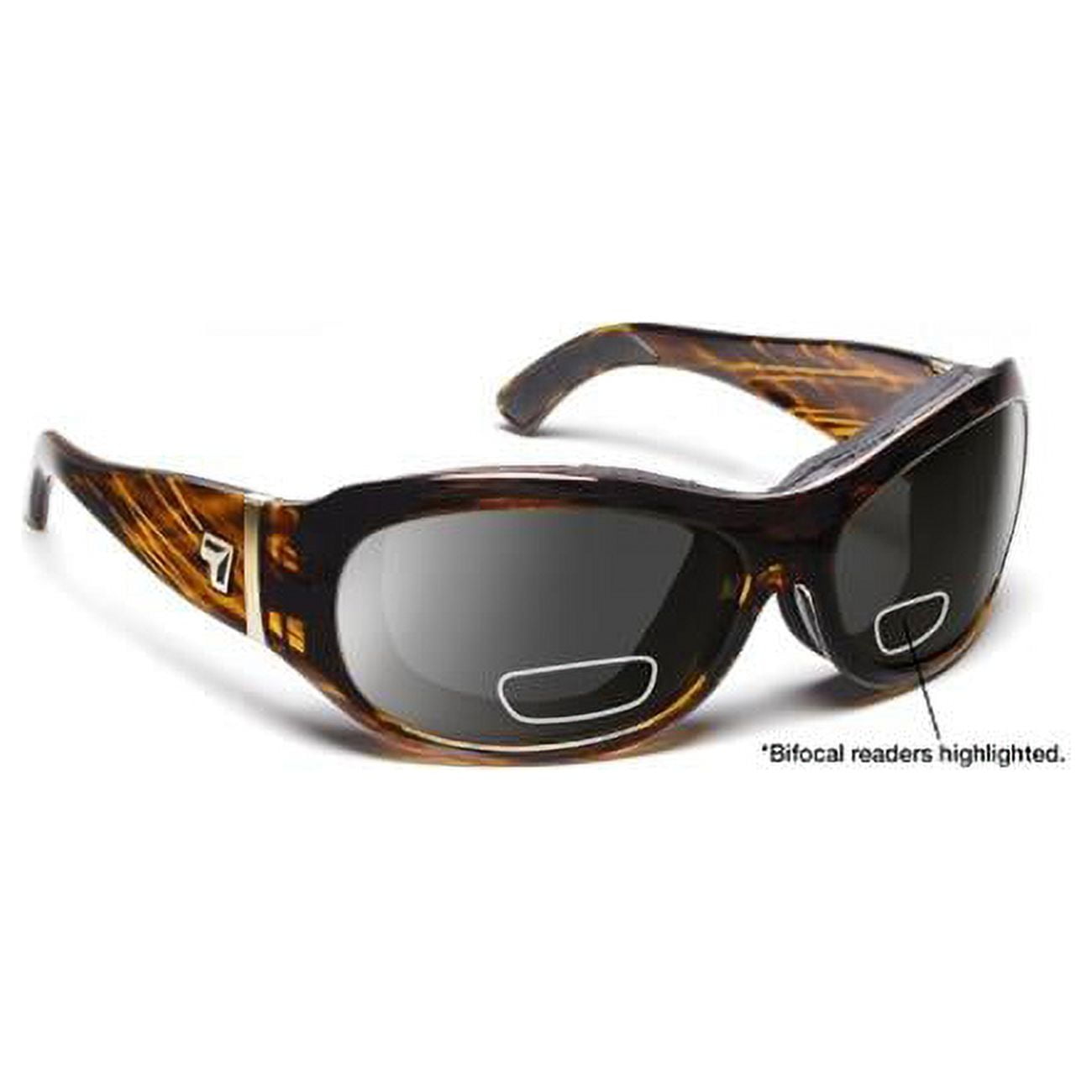 7eye 310641F Briza Sharp View Gray Plus 2.50 Reader Sunglasses- Sunset  Tortoise - Small & Large 