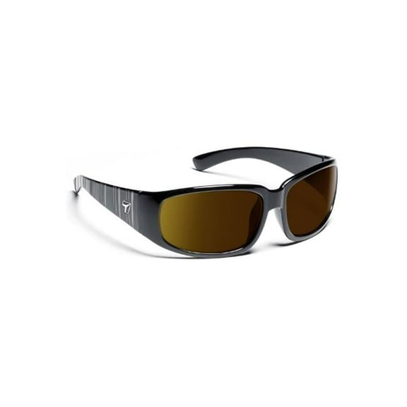 7eye 800554 Duke Sharp View Polarized Copper Sunglasses, Glossy Black - Large & Extra Large