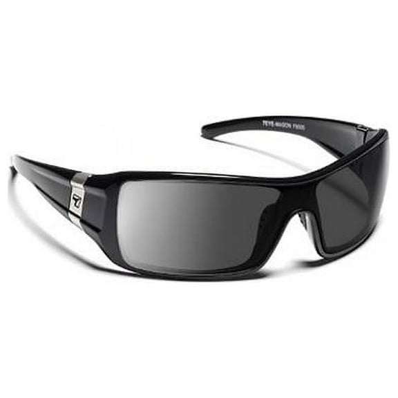 7eye 850553 Mason Sharp View Polarized Gray Sunglasses- Glossy Black - Small & Large