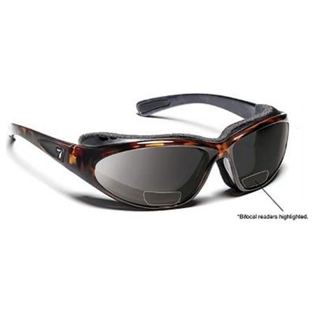 7eye Bora Sharp View Gray Plus 2.50 Reader Sunglasses- Dark Tortoise - Medium & Extra Large