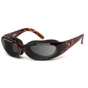 7eye Chubasco Wind Blocking Padded Foam Polarized Sunglasses for Outdoors, 100% UVA + UVB Protection, Dark Tortoise Frame/Polarized Gray Lens
