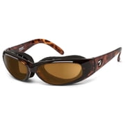 7eye Chubasco Wind Blocking Padded Foam Sunglasses for Outdoors, 100% UVA + UVB Protection, Dark Tortoise Frame/Sharpview Gray Lens