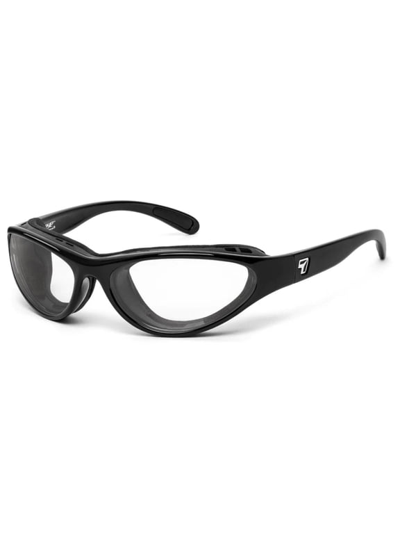 Viento Wind-Blocking Padded Sunglasses for Outdoors, UV400, Clear Lenses, Matte Black, Small & Medium