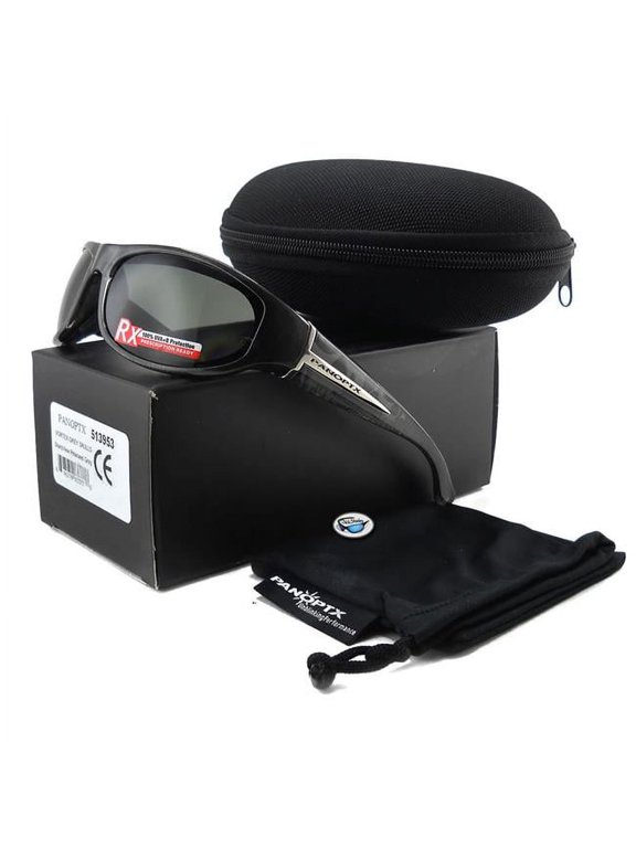 by Panoptx Vortex Silver Skull Frame with SharpView Polarized Gray Sunglasses - Metallic Black