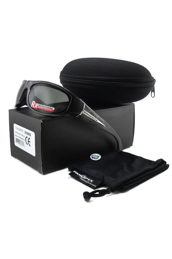 by Panoptx Vortex Silver Skull Frame with SharpView Polarized Gray Sunglasses - Metallic Black