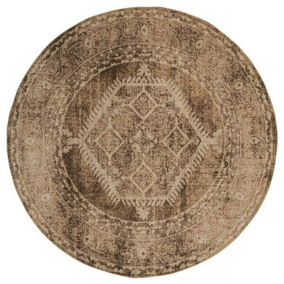 7ft. 10in. Marrakesh Sultana Light Brown Round Rug