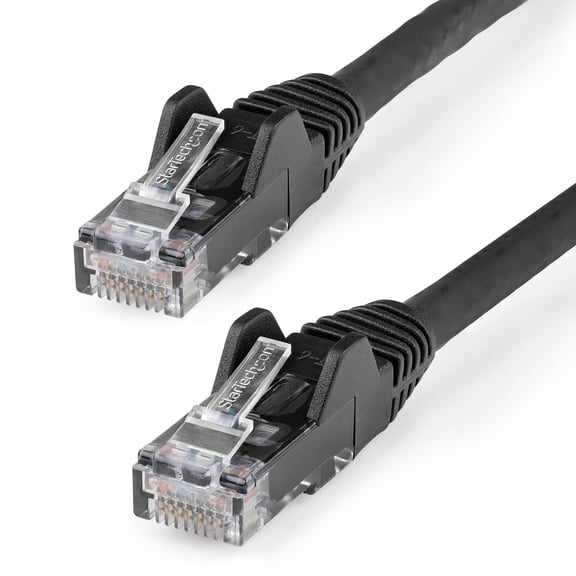 StarTech 7ft (2m) CAT6 Ethernet Cable - LSZH (Low Smoke Zero Halogen) - 10 Gigabit 250Mhz 100W PoE RJ45 UTP Network Patch Cord Snagless w/Strain Relief - Black CAT 6, ETL Verified (N6LPATCH7BK)