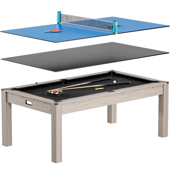 7ft 3-in-1 Pool Table Combo – Dining, Table Tennis & Billiards with Full Accessory Set