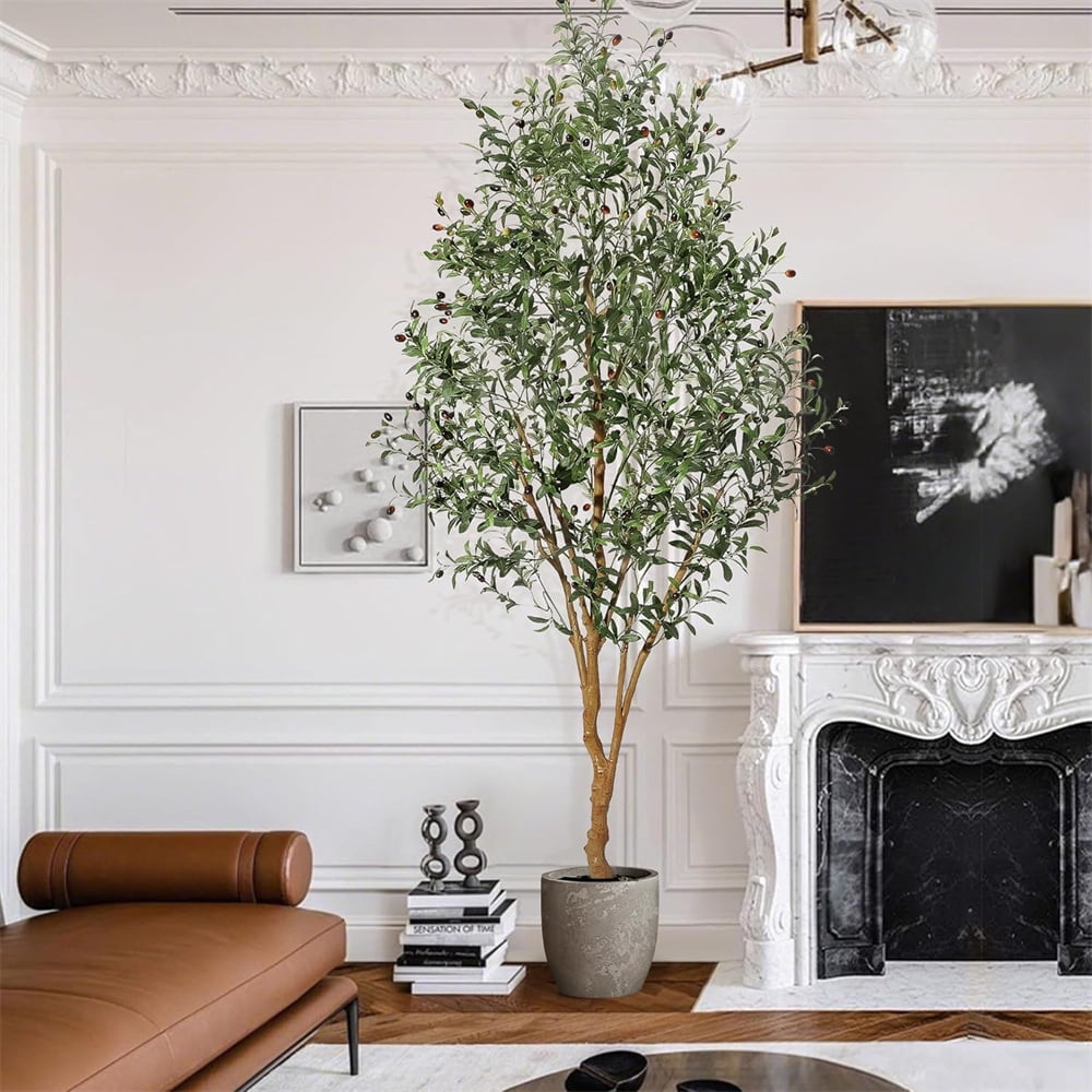 7ft/8ft Faux Olive Tree, Tall Olive Tree Plants, Fake Potted Olive Silk ...