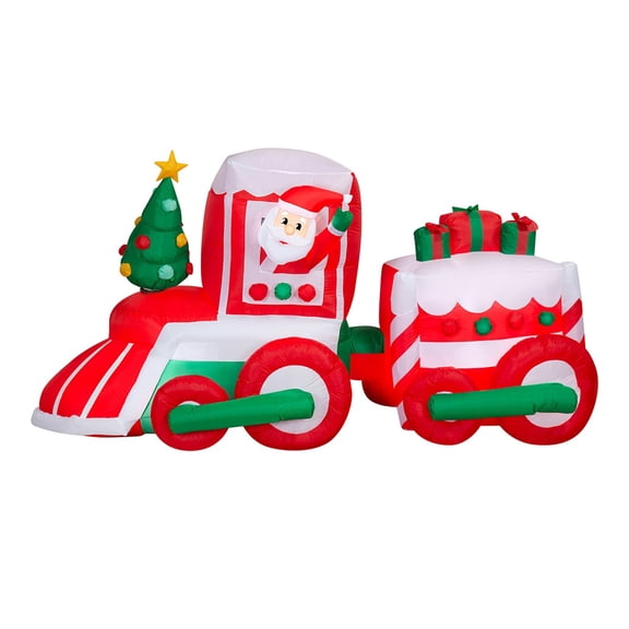 7ft Airblown Santa Vintage Train Christmas Inflatable