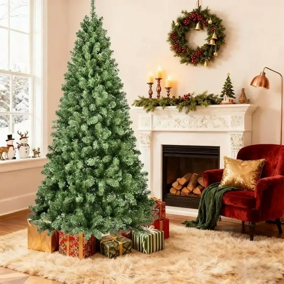 7ft Artificial Christmas Tree, Premium Light-Free Hinged Design, 1064 Branch Tips, Lush Foliage, Realistic Holiday Decoration for Home, Easy Assembly, Includes Foldable Stand ans Base