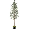 thumbnail image 1 of 7ft Artificial Olive Tree (82in) Tall Fake Potted Olive Silk Tree with Planter Large Faux Olive Branches and Fruits Artificial Tree for Office Living Room Home Floor Decor (Indoor/Outdoor), 1 of 6
