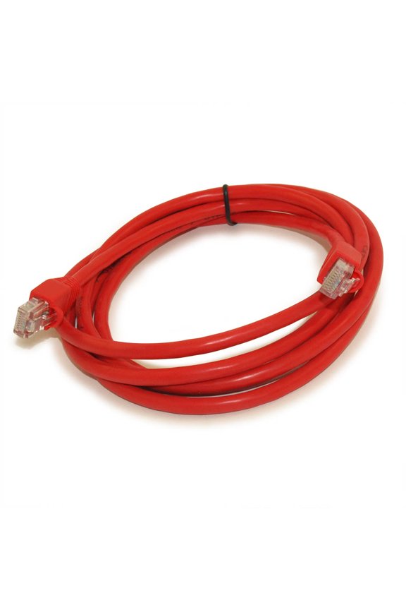 7ft Cat6 Ethernet RJ45 Patch Cable, Stranded, Snagless Booted, RED
