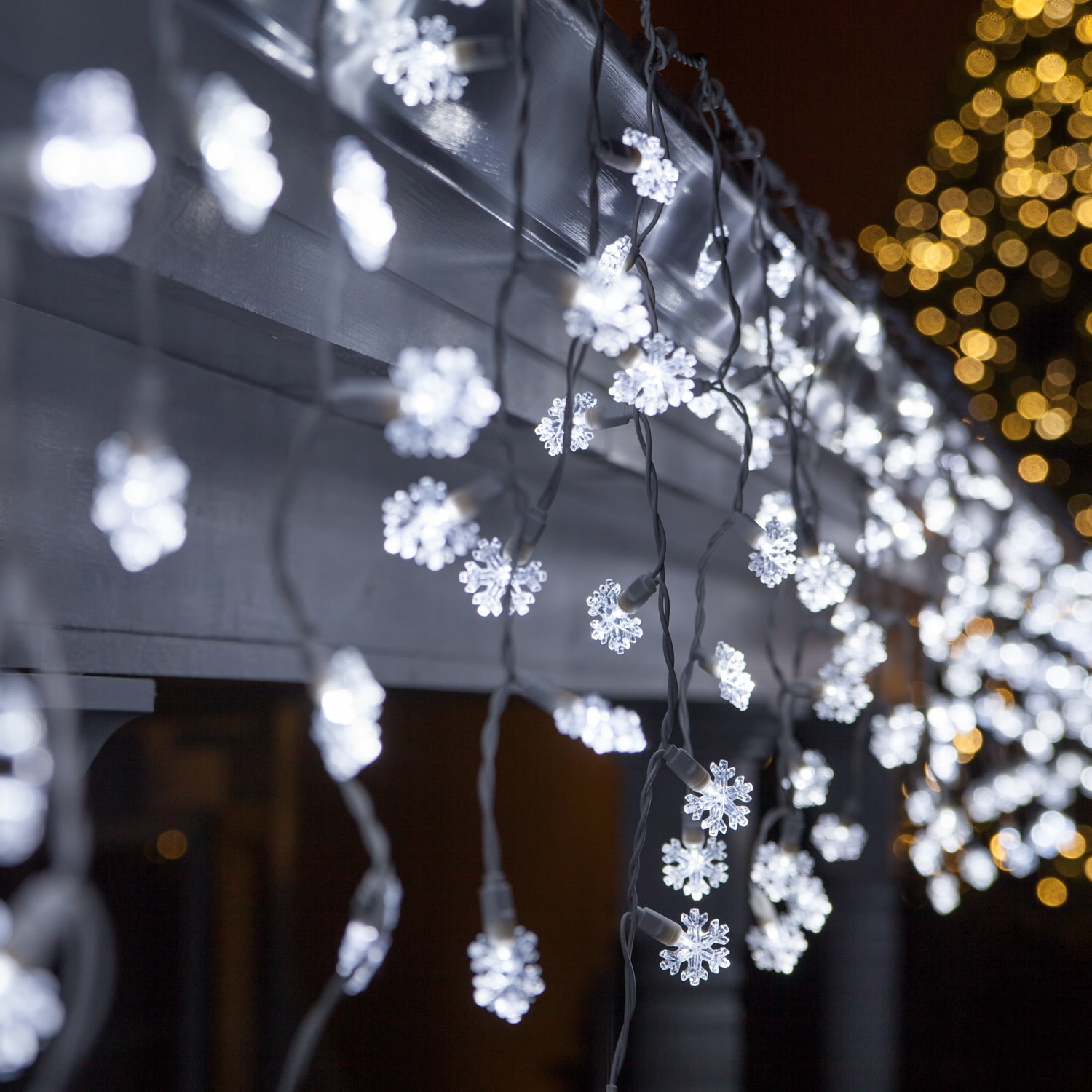 Wintergreen Lighting Snowflake Icicle Christmas Lights