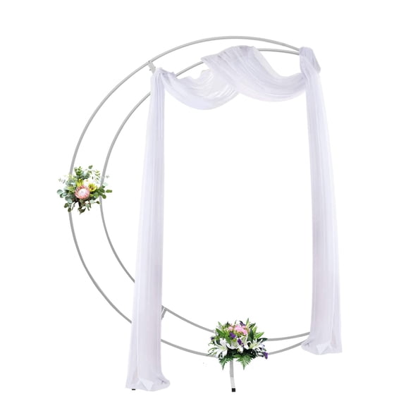 7ft Crescent Moon Wedding Arch Stand, Carbon Steel Wedding Arch Curved Flower Balloon Frame for Wedding, Birthday, Event Decor, Bridal Shower