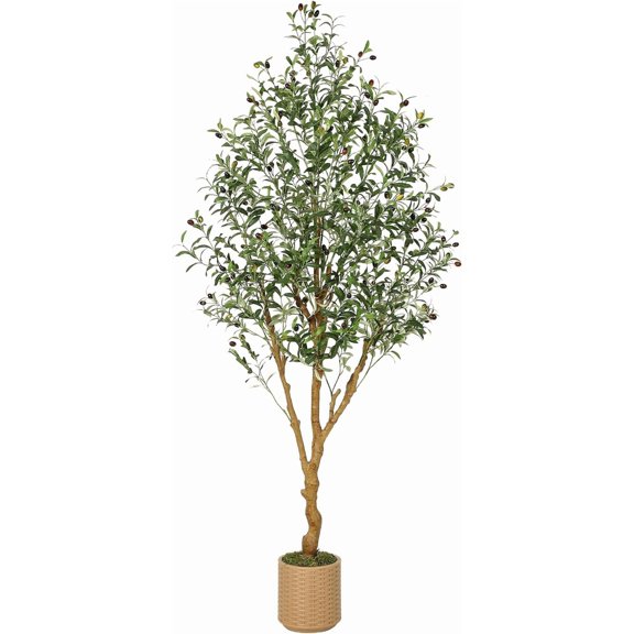 7ft Faux Olive Tree Realistic and No Watering Artificial Plant for Living Room
