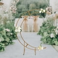 thumbnail image 1 of 7ft Gold Crescent Wedding Moon Arch Stand,Carbon Steel.11lbs Load-Bearing,DIY Decor.Ideal for Weddings,Parties & Events,Large Base for Stability, 1 of 20