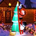 thumbnail image 1 of 7ft Height Inflatable Christmas Tree with Penguins and Red Ladder,Built-in LED Yard Decoration, 1 of 8