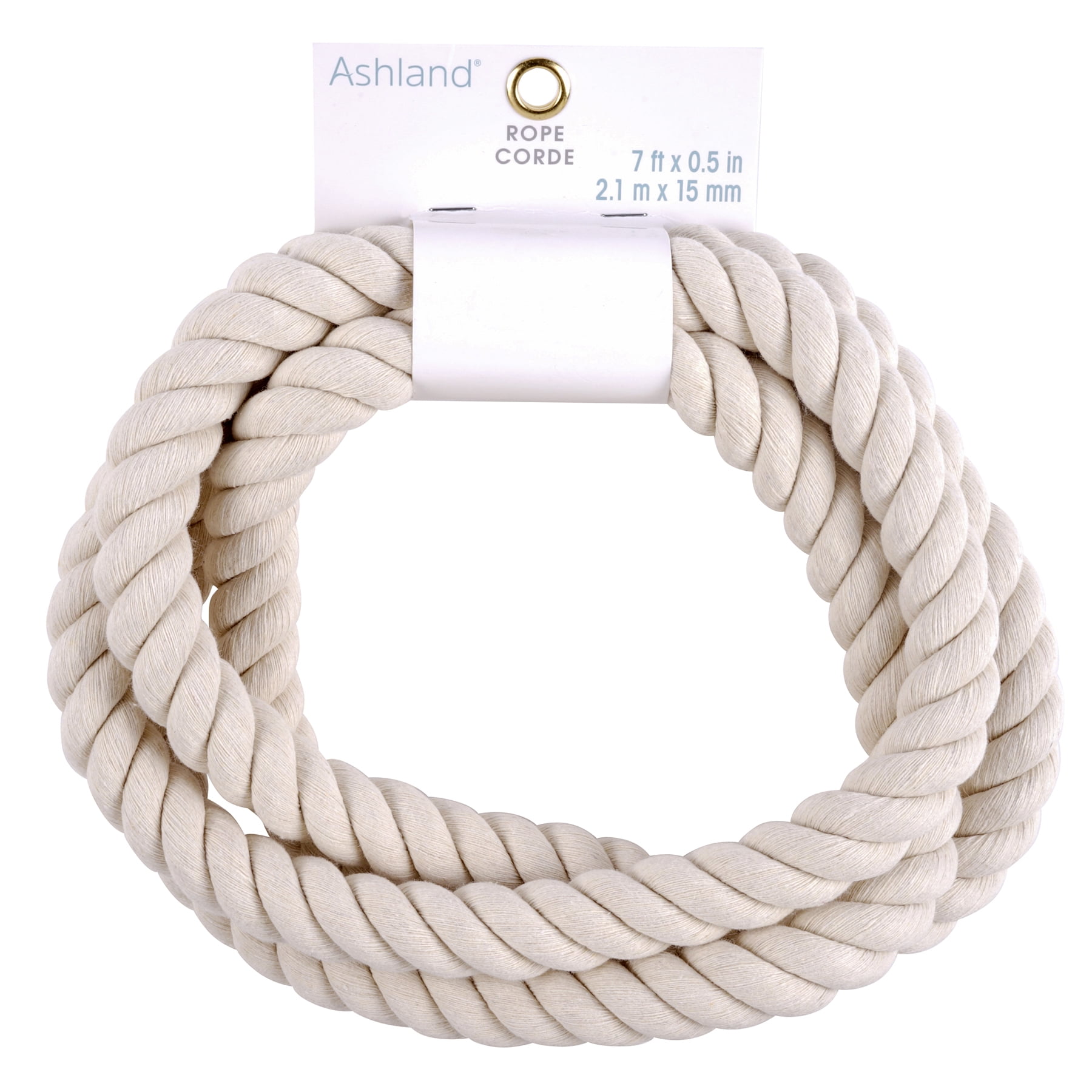 7ft Ivory Cotton Rope for Nautical Decor
