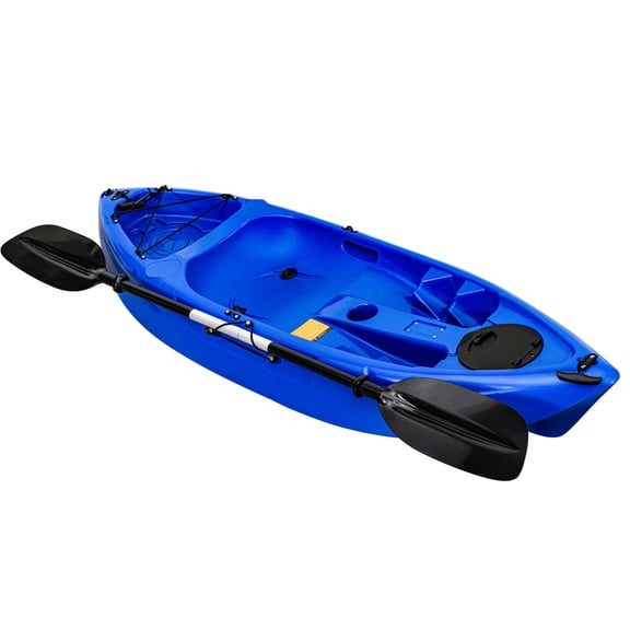 7ft Kids Recreational Kayak with Paddle, Dual Design Sit-In & Sit-On Top Kayak, Lightweight Youth Kayak Supports Up to 88 Lbs for Water Fun