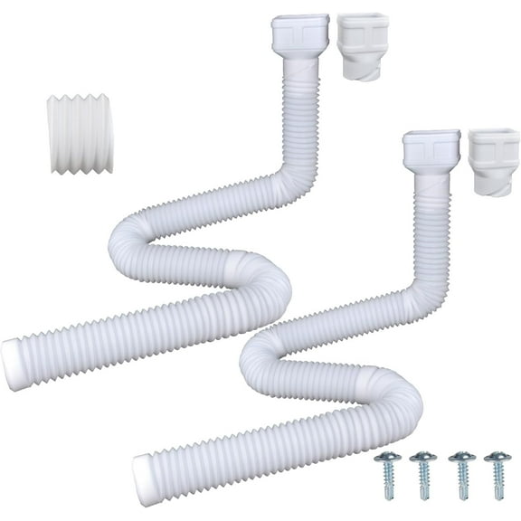 7ft Long Gutter Downspout Extensions, 3.1” OD Gutter Downspout Extender Pipe for 2"×3" Downspout and 3"×4"Downspout, Flexible Pipe Stretched Length 7ft, White,2-Pack