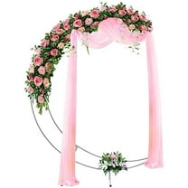 7ft Metal Wedding Crescent Moon Arch Stand, Arch Frame Stand with Square Base, Balloon Arch Frame Stand for Valentine's Day Wedding Birthday Party Baby Shower Decoration (White)