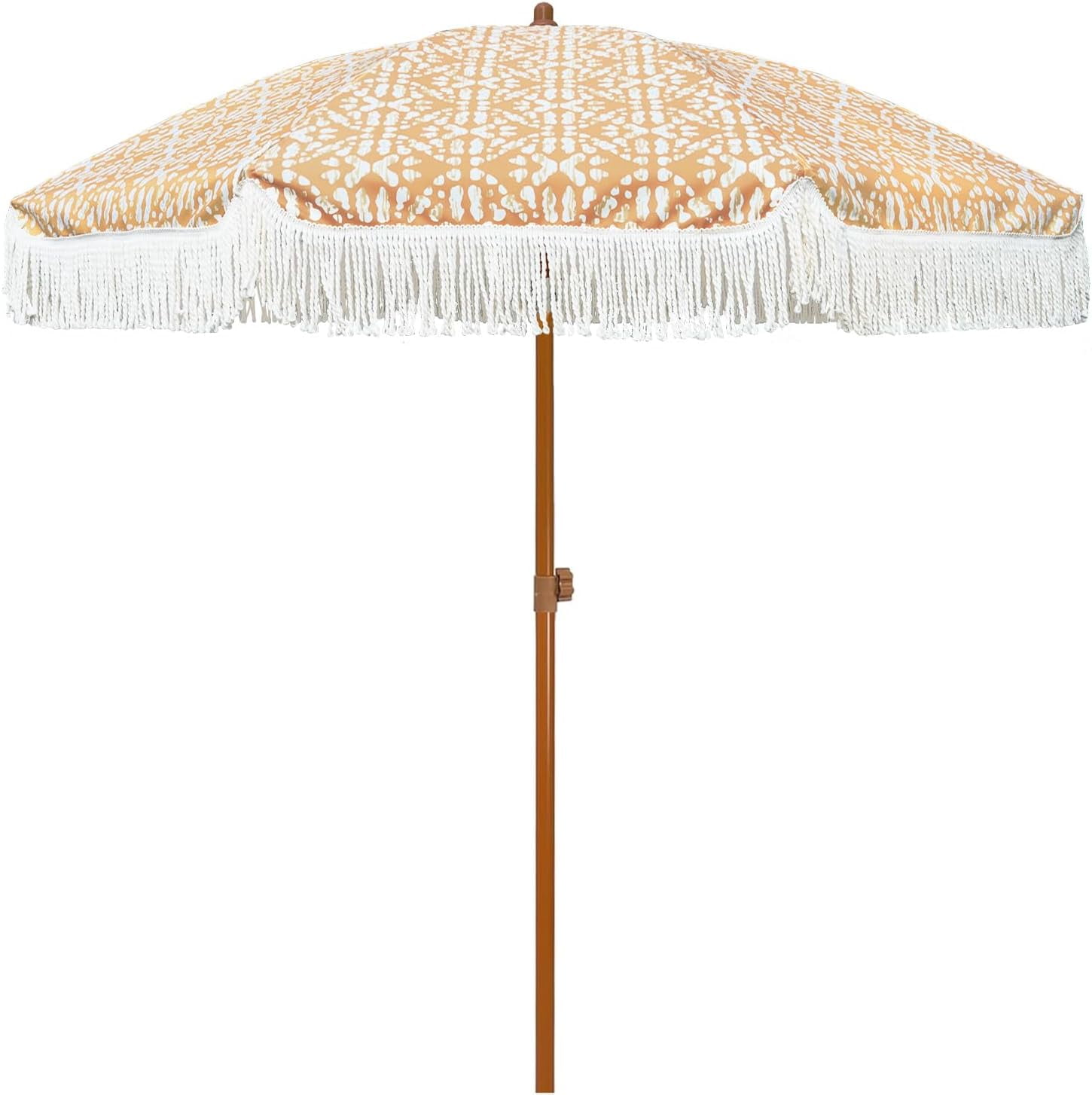 7ft Patio Umbrella with Fringe Outdoor Tassel Umbrella UPF50+ Premium ...